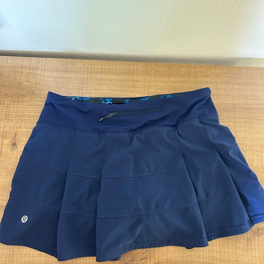 lululemon athletica Navy Circle Skirt with Zipper Pocket